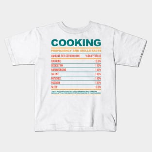 Funny Cooking Nutritional Facts Kids T-Shirt
